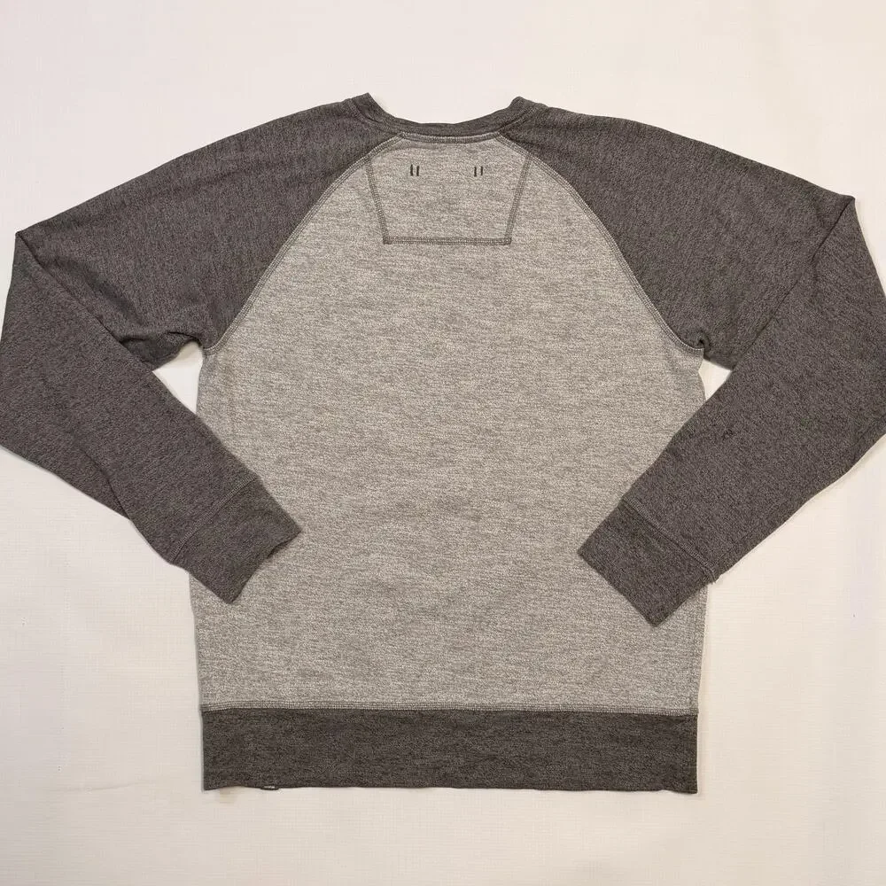 The North Face Sweatshirt Mens Small Gray Heather Raglan Crewneck Knit Pullover